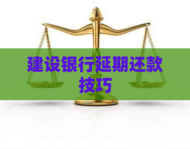 建设银行延期还款技巧