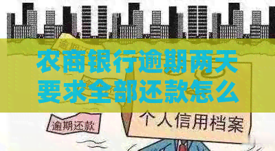 农商银行逾期两天要求全部还款怎么办