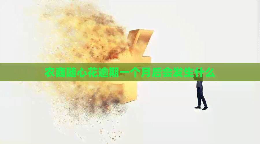 农商随心花逾期一个月后会发生什么