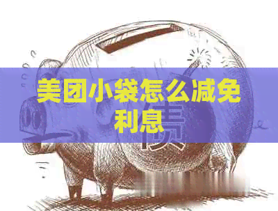 美团小袋怎么减免利息