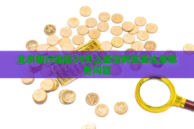 北京银行逾期20天上吗需要注意哪些问题
