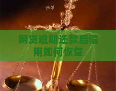 网贷逾期还款后信用如何恢复