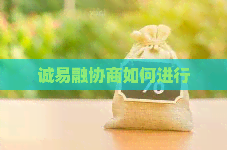 诚易融协商如何进行