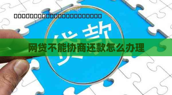 网贷不能协商还款怎么办理