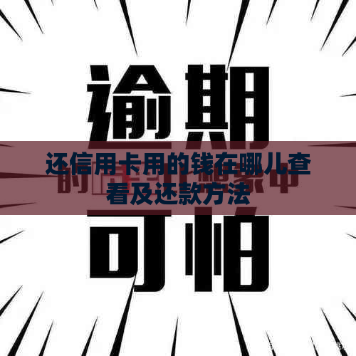 还信用卡用的钱在哪儿查看及还款方法