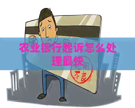 农业银行起诉怎么处理最快