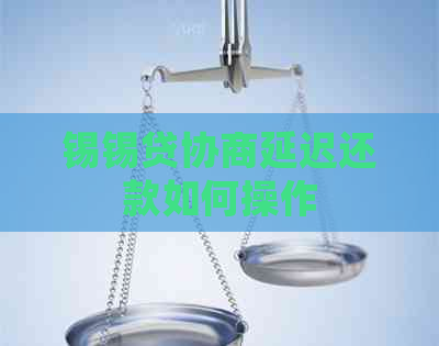 锡锡贷协商延迟还款如何操作