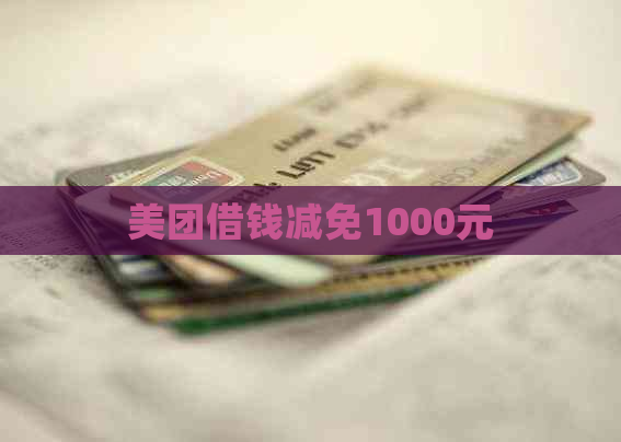 美团借钱减免1000元