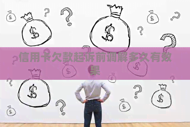 信用卡欠款起诉前调解多久有效果