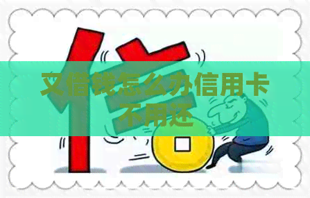 又借钱怎么办信用卡不用还