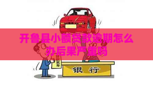 开鲁县小额贷款逾期怎么办后果严重吗