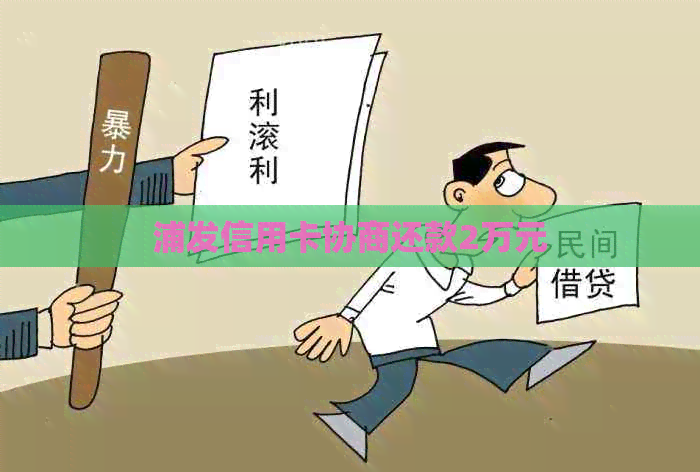 浦发信用卡协商还款2万元