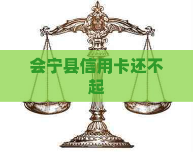 会宁县信用卡还不起