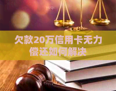 欠款20万信用卡无力偿还如何解决