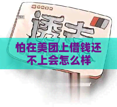 怕在美团上借钱还不上会怎么样
