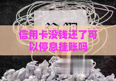 信用卡没钱还了可以停息挂账吗