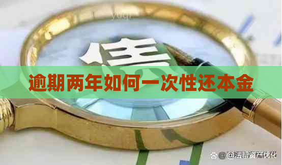逾期两年如何一次性还本金