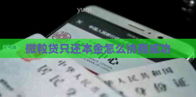 微粒贷只还本金怎么协商成功