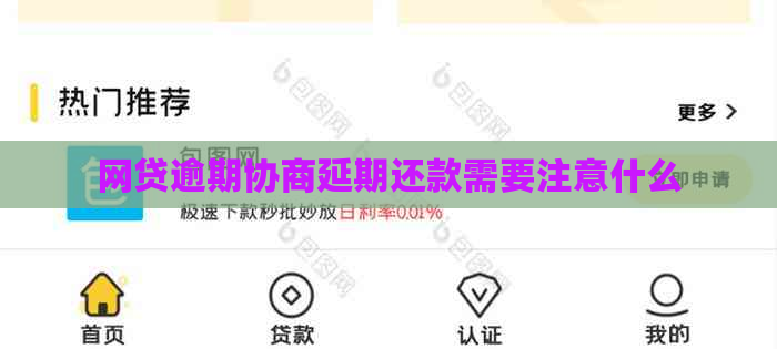 网贷逾期协商延期还款需要注意什么