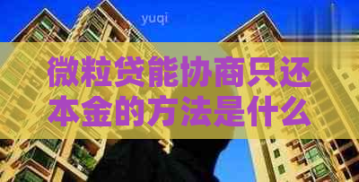 微粒贷能协商只还本金的方法是什么