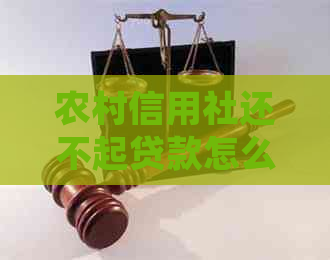 农村信用社还不起贷款怎么办处理方法