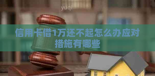信用卡借1万还不起怎么办应对措施有哪些
