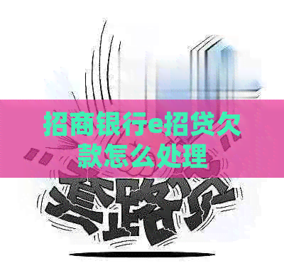 招商银行e招贷欠款怎么处理
