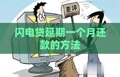 闪电贷延期一个月还款的方法