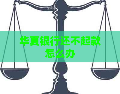 华夏银行还不起款怎么办