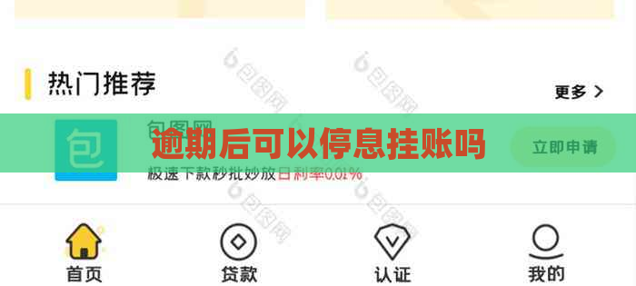 逾期后可以停息挂账吗
