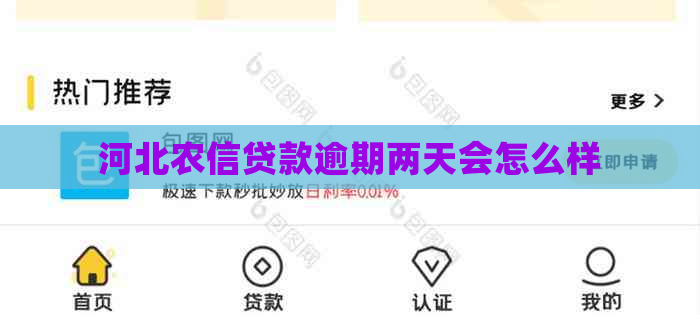 河北农信贷款逾期两天会怎么样