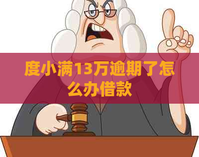 度小满13万逾期了怎么办借款