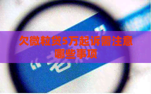 欠微粒贷5万起诉需注意哪些事项