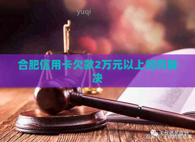 合肥信用卡欠款2万元以上如何解决
