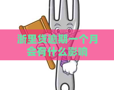 浙里贷逾期一个月会有什么影响