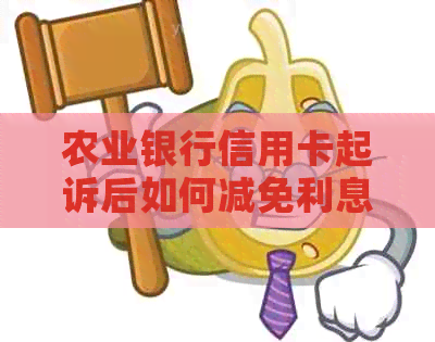 农业银行信用卡起诉后如何减免利息