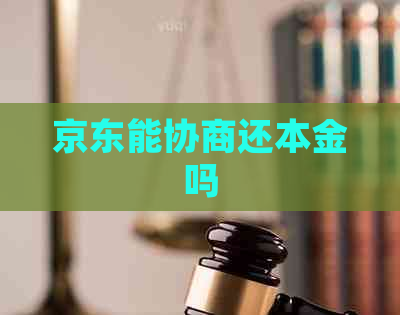 京东能协商还本金吗