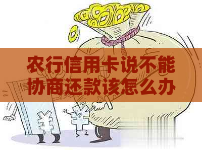 农行信用卡说不能协商还款该怎么办