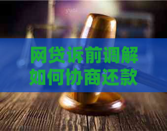 网贷诉前调解如何协商还款怎么进行