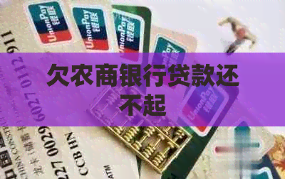 欠农商银行贷款还不起