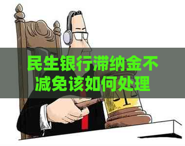 民生银行滞纳金不减免该如何处理