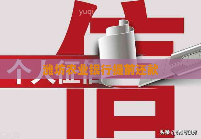 潍坊农业银行提前还款