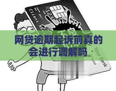 网贷逾期起诉前真的会进行调解吗