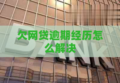 欠网贷逾期经历怎么解决