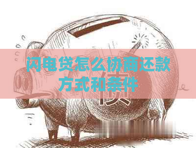 闪电贷怎么协商还款方式和条件