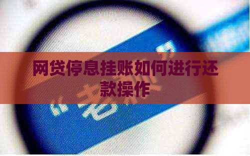 网贷停息挂账如何进行还款操作