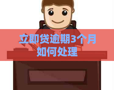 立即贷逾期3个月如何处理