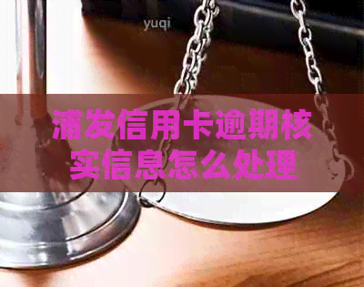 浦发信用卡逾期核实信息怎么处理