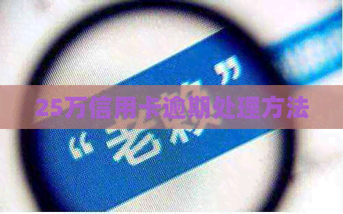 25万信用卡逾期处理方法