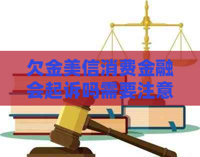 欠金美信消费金融会起诉吗需要注意哪些问题